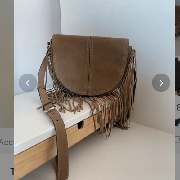 Zara Suede Leather Crissbody Bag With Fringes 🤎Rare Bag and Beautiful Design 🤎 - Picture 1 of 5